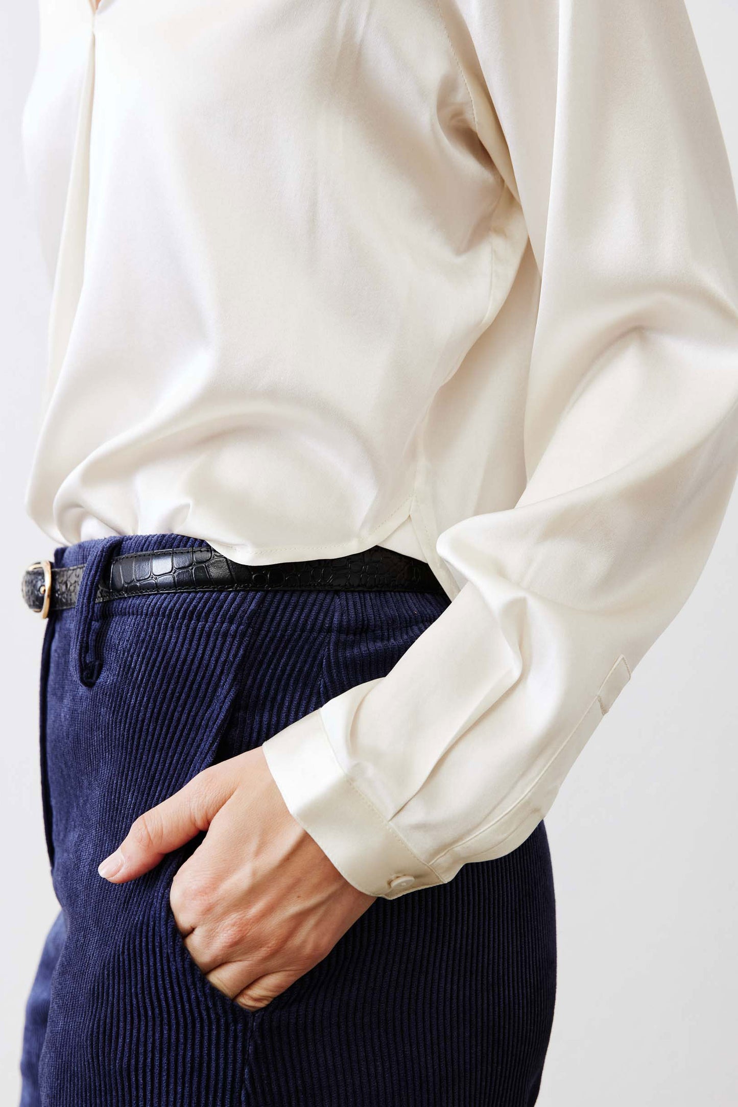 The Popover Washable Silk Long Sleeve Blouse