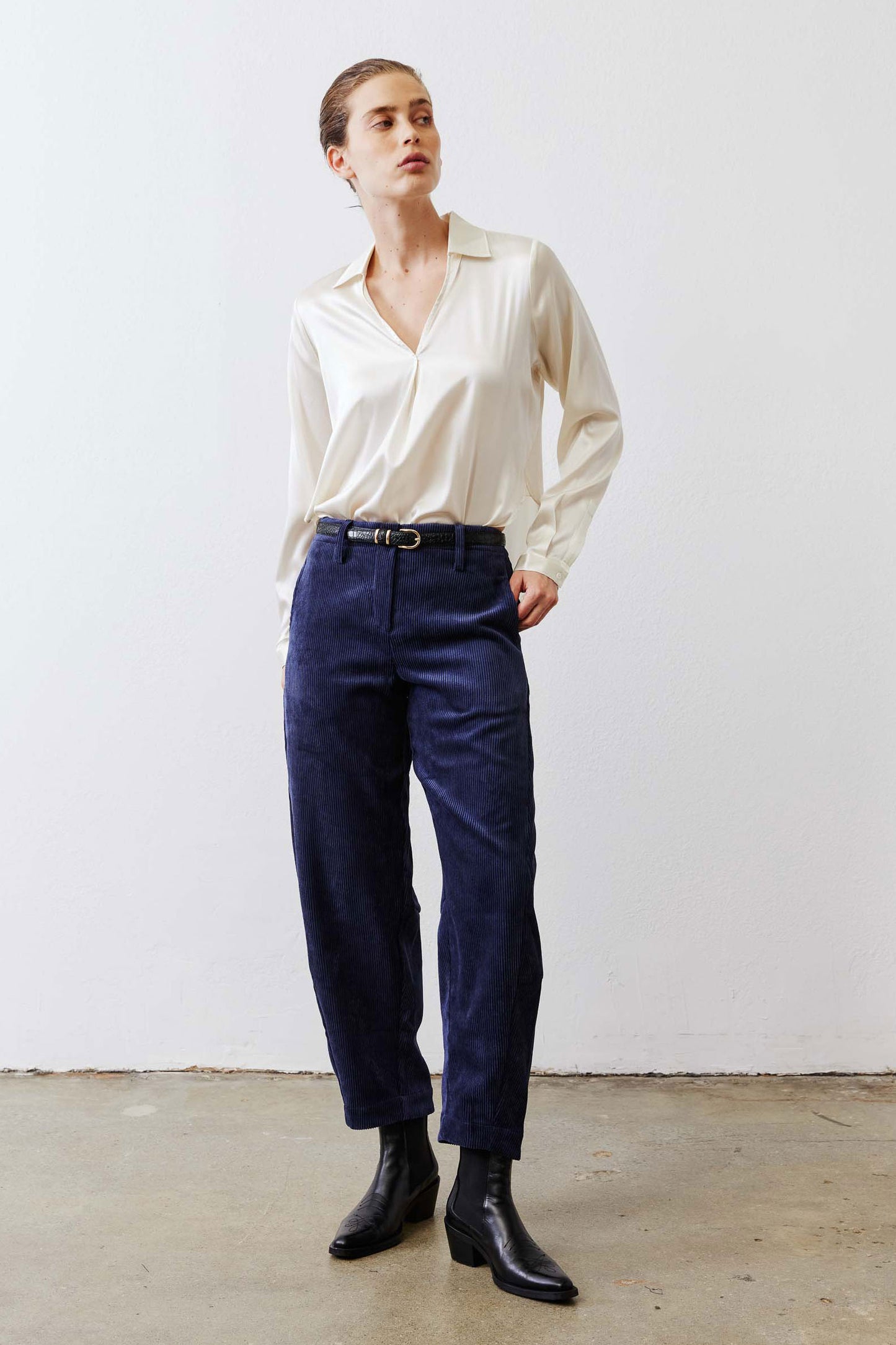 The Popover Washable Silk Long Sleeve Blouse