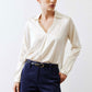 The Popover Washable Silk Long Sleeve Blouse