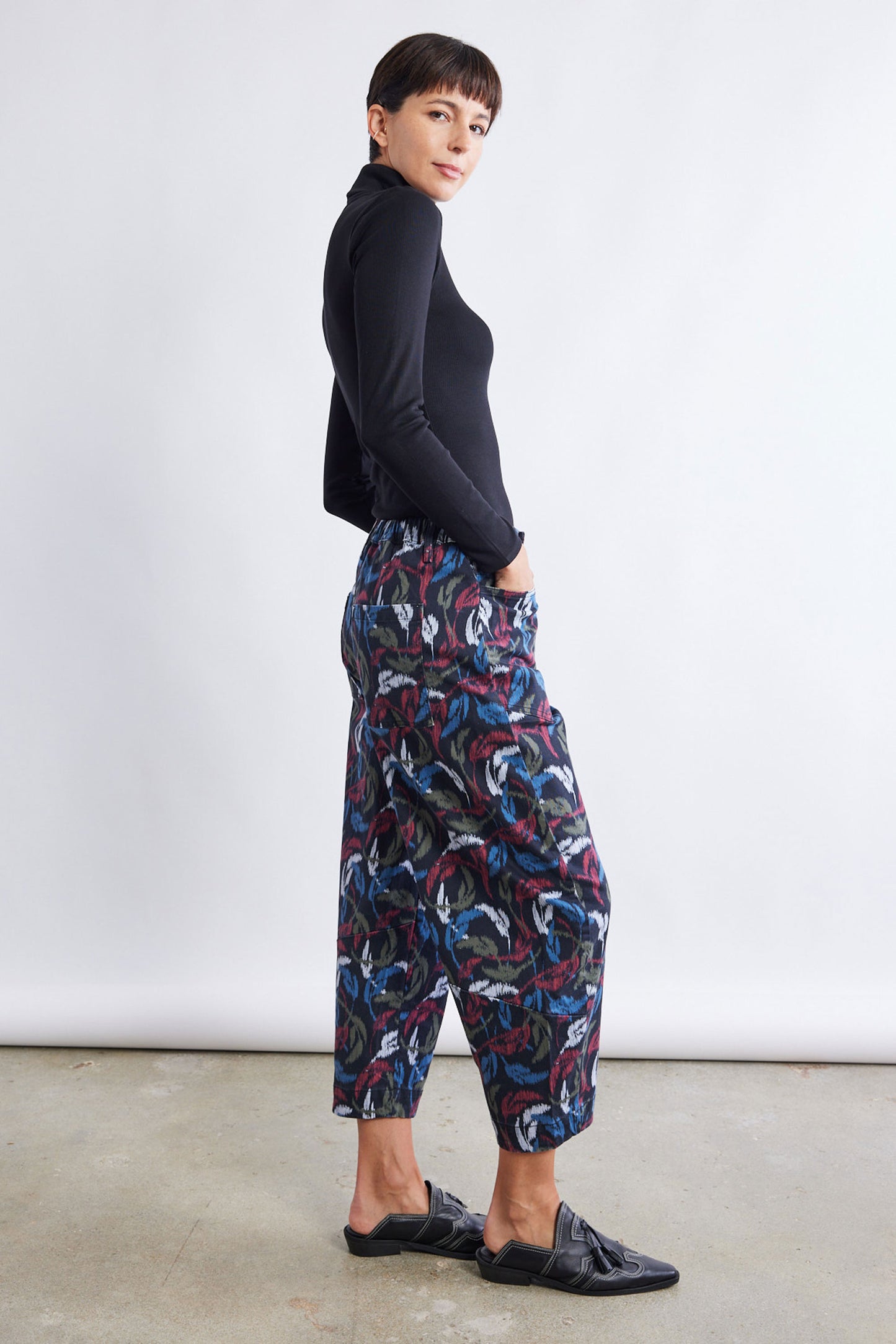 The Printed Slouchy Soft Twill Pants