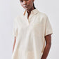 Pullover Short Sleeve Linen Blouse