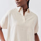 Pullover Short Sleeve Linen Blouse