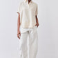 Pullover Short Sleeve Linen Blouse