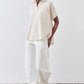 Pullover Short Sleeve Linen Blouse
