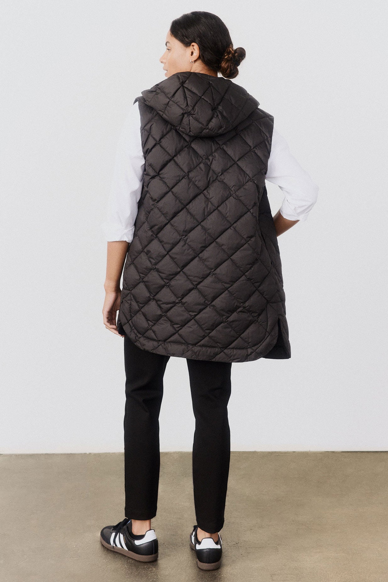 Quilted Down Long Line Vest