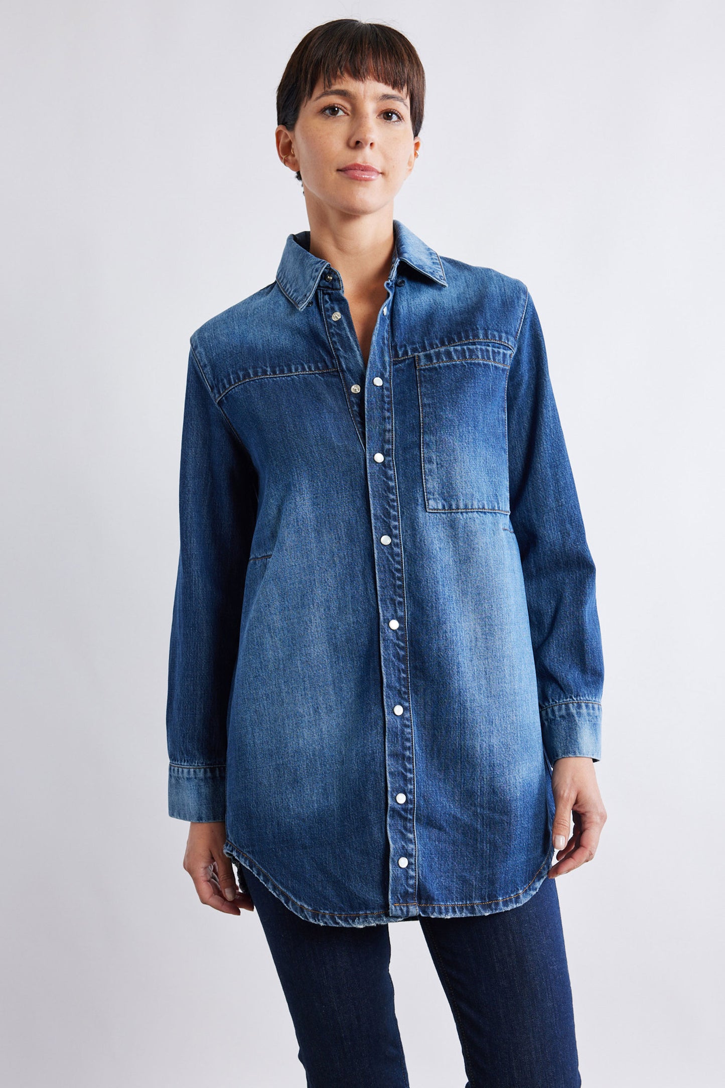 Relaxed Light Denim Tunic