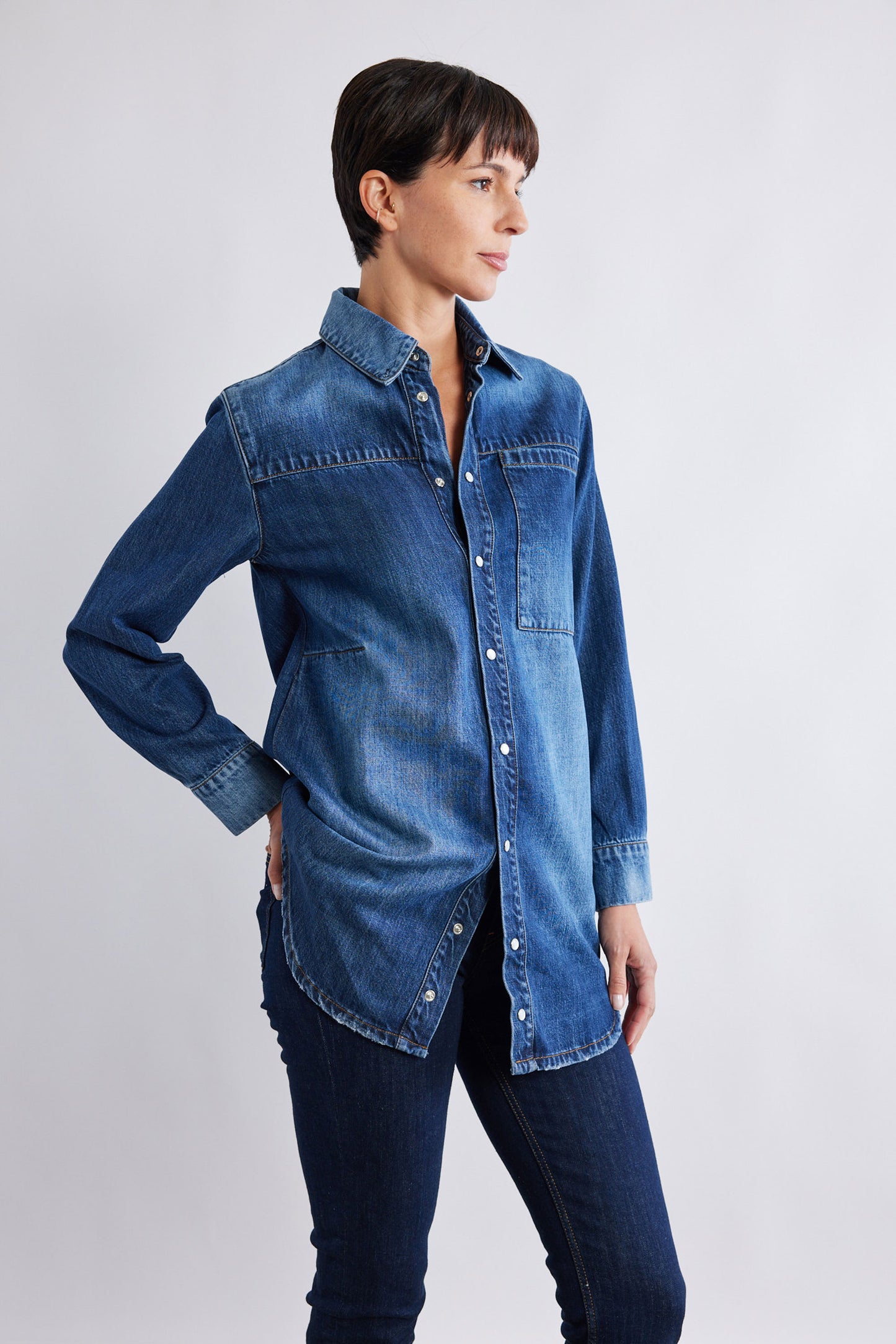 Relaxed Light Denim Tunic