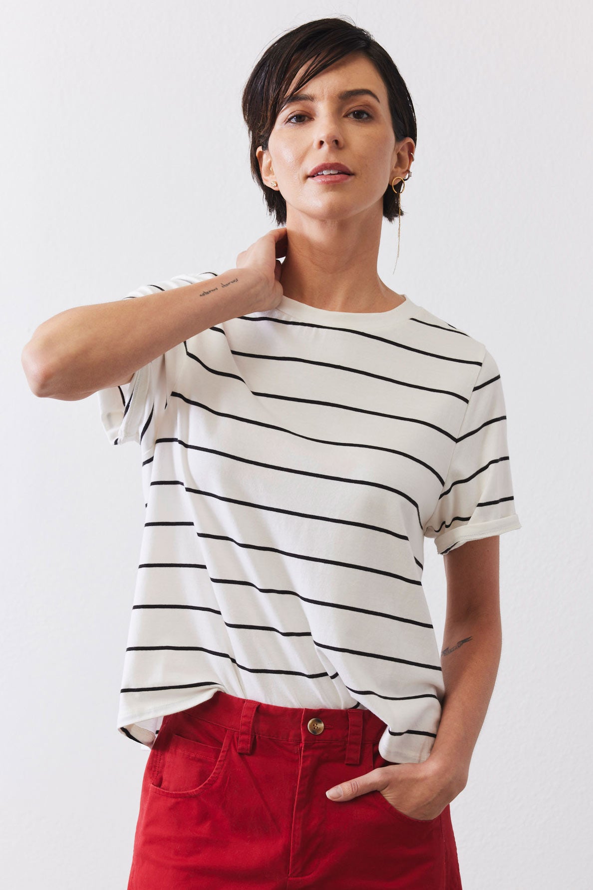 Relaxed Striped Lounge Top