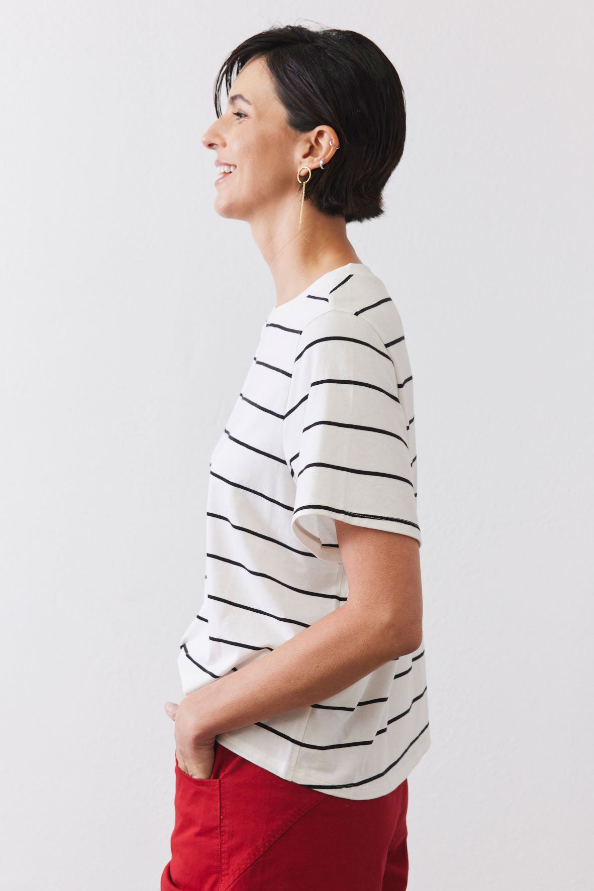 Relaxed Striped Lounge Top