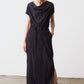 Draped Pleated Maxi Dress