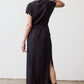 Draped Pleated Maxi Dress