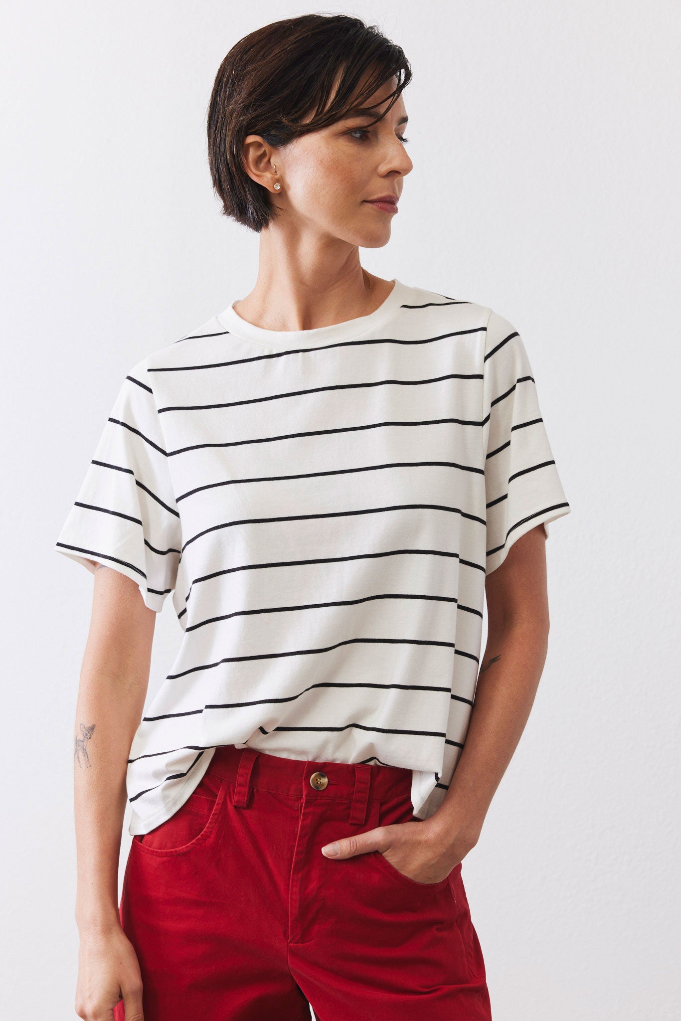 Relaxed Striped Lounge Top