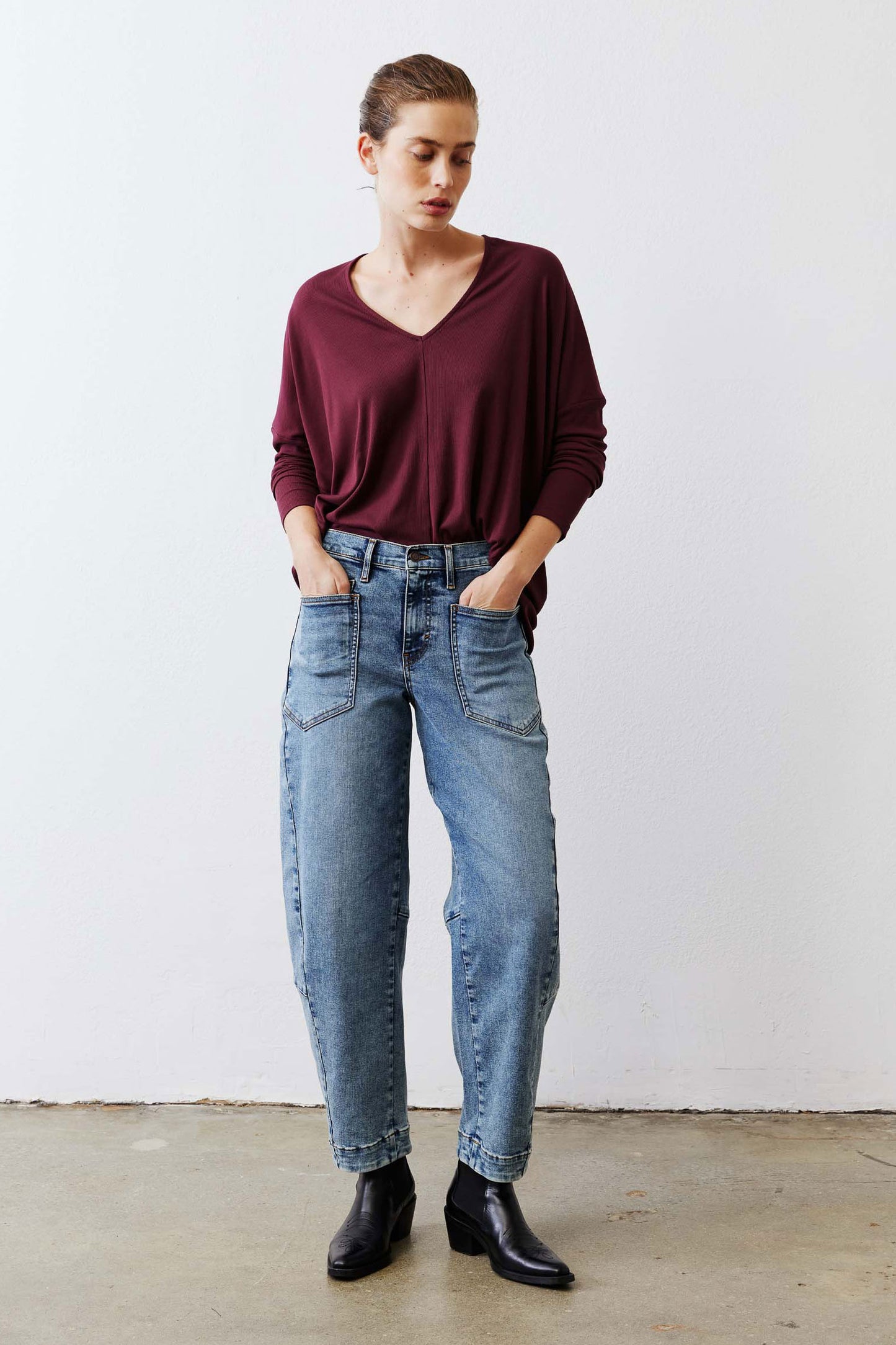 The Ribbed Dolman Long Sleeve Top