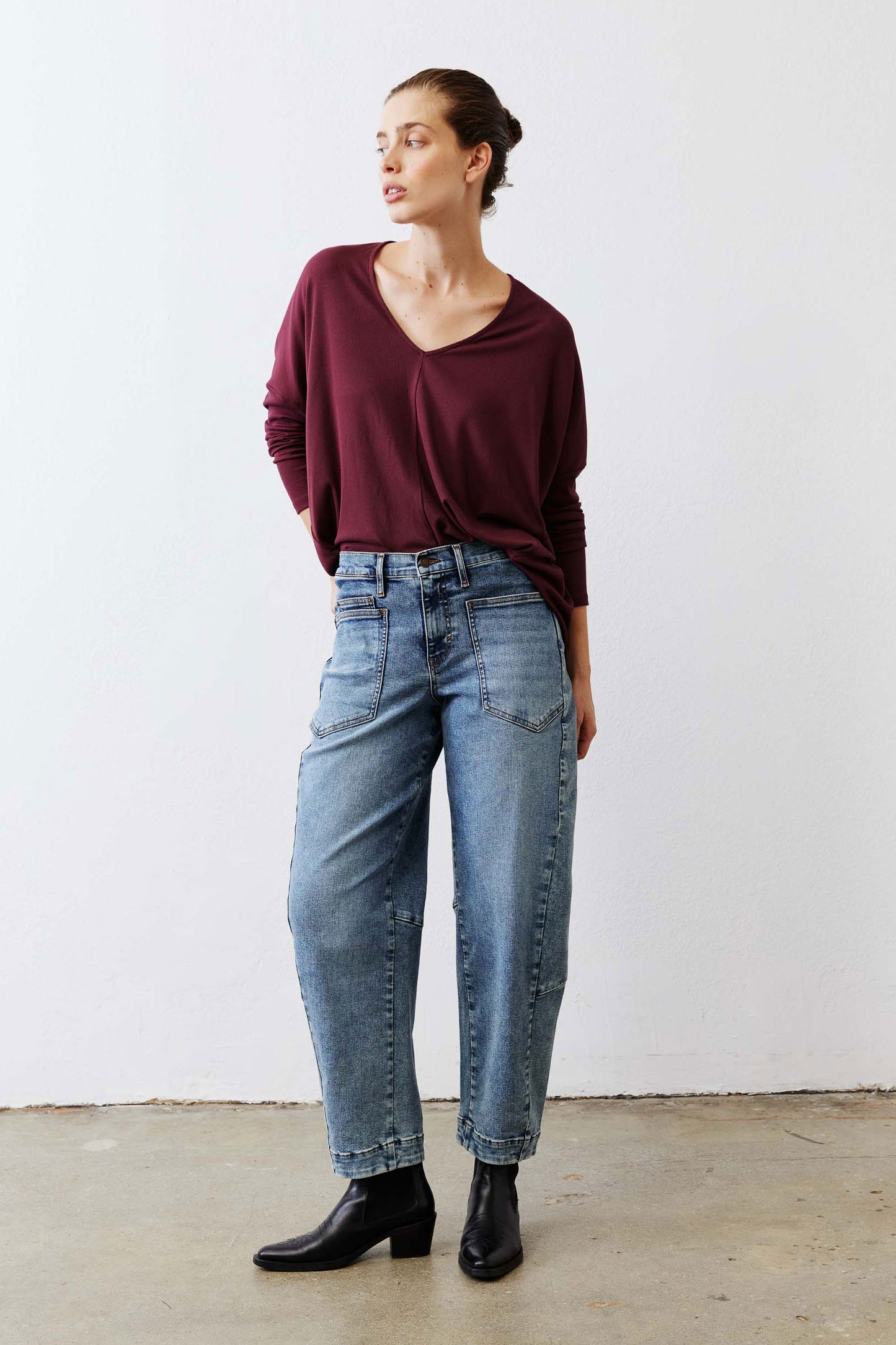 The Ribbed Dolman Long Sleeve Top