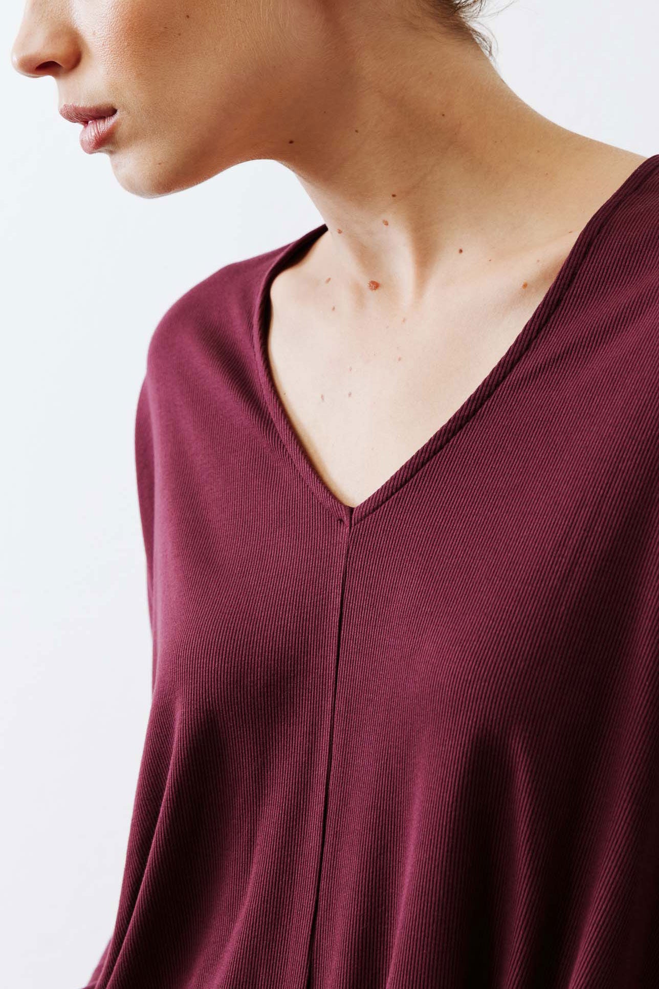 The Ribbed Dolman Long Sleeve Top