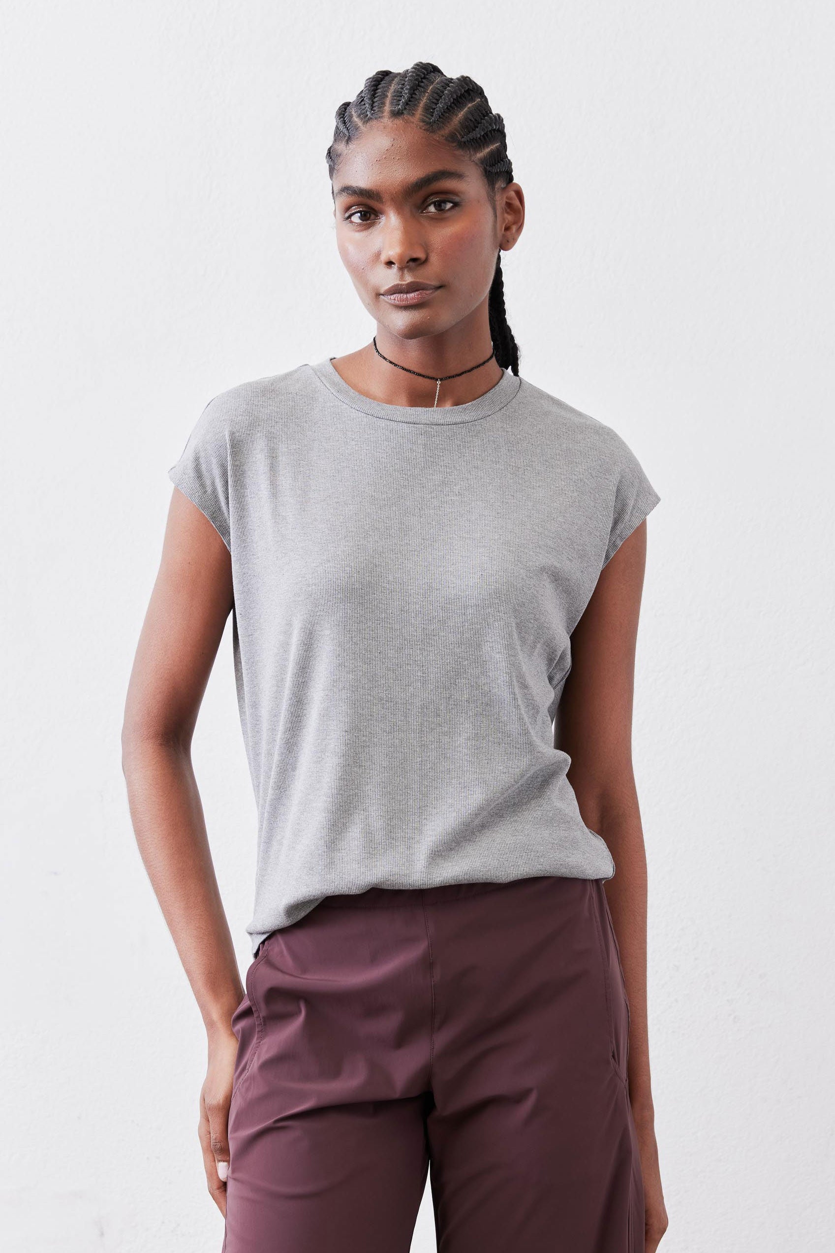 トップス SHISHIKUI RIB TEE GRAY The Ribbed Tuck-In Tee | Gray Melange – Ruti
