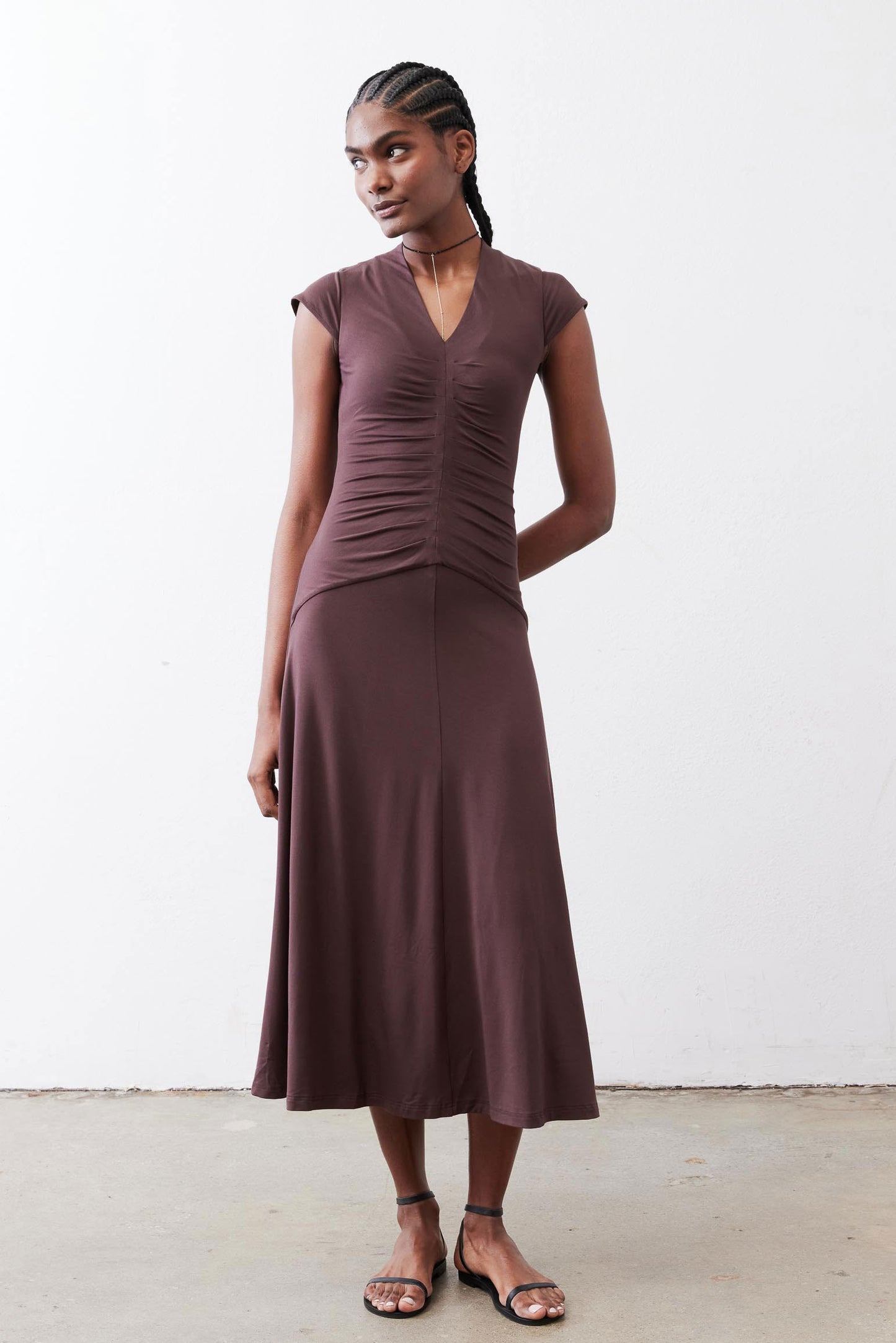 The Ruched Midi Dress