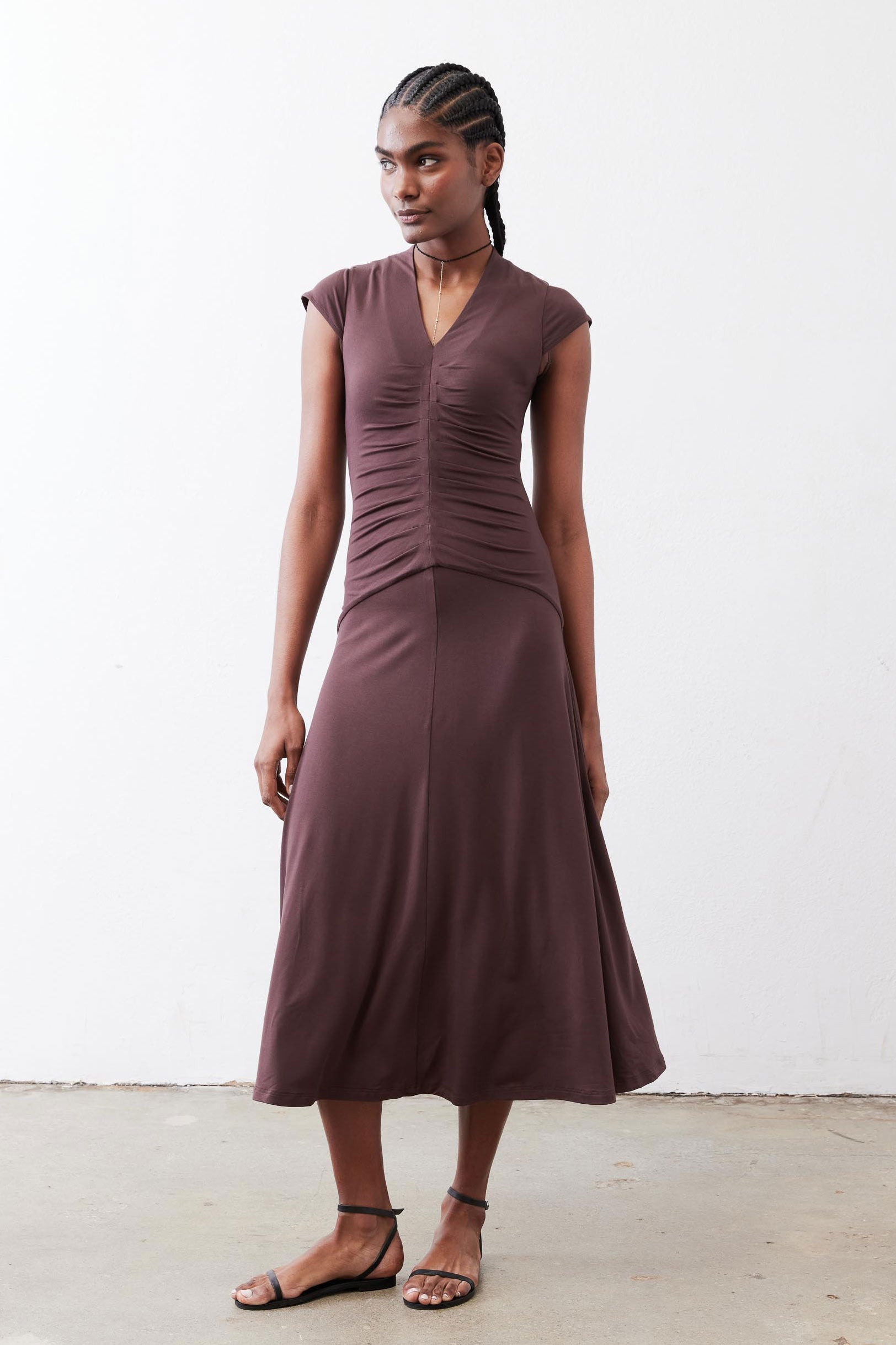 Ruched Midi Dress