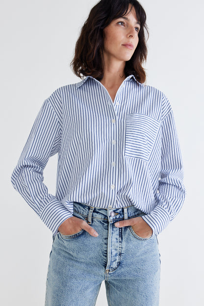 Top of the Line Long Sleeve Poplin Top