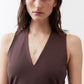 Java brown sleeveless V-neck tank top with clean V-cut neckline