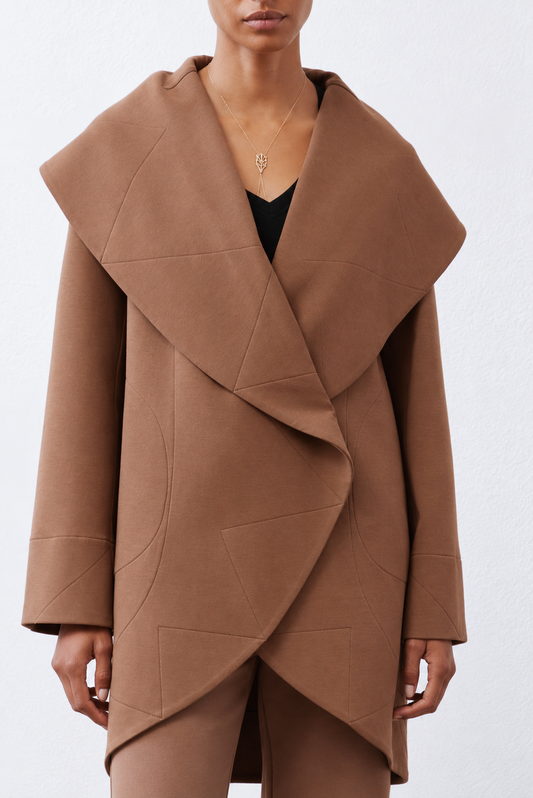 Shawl Collar Scuba Coat