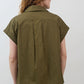 Short Sleeve Poplin Button Down Blouse