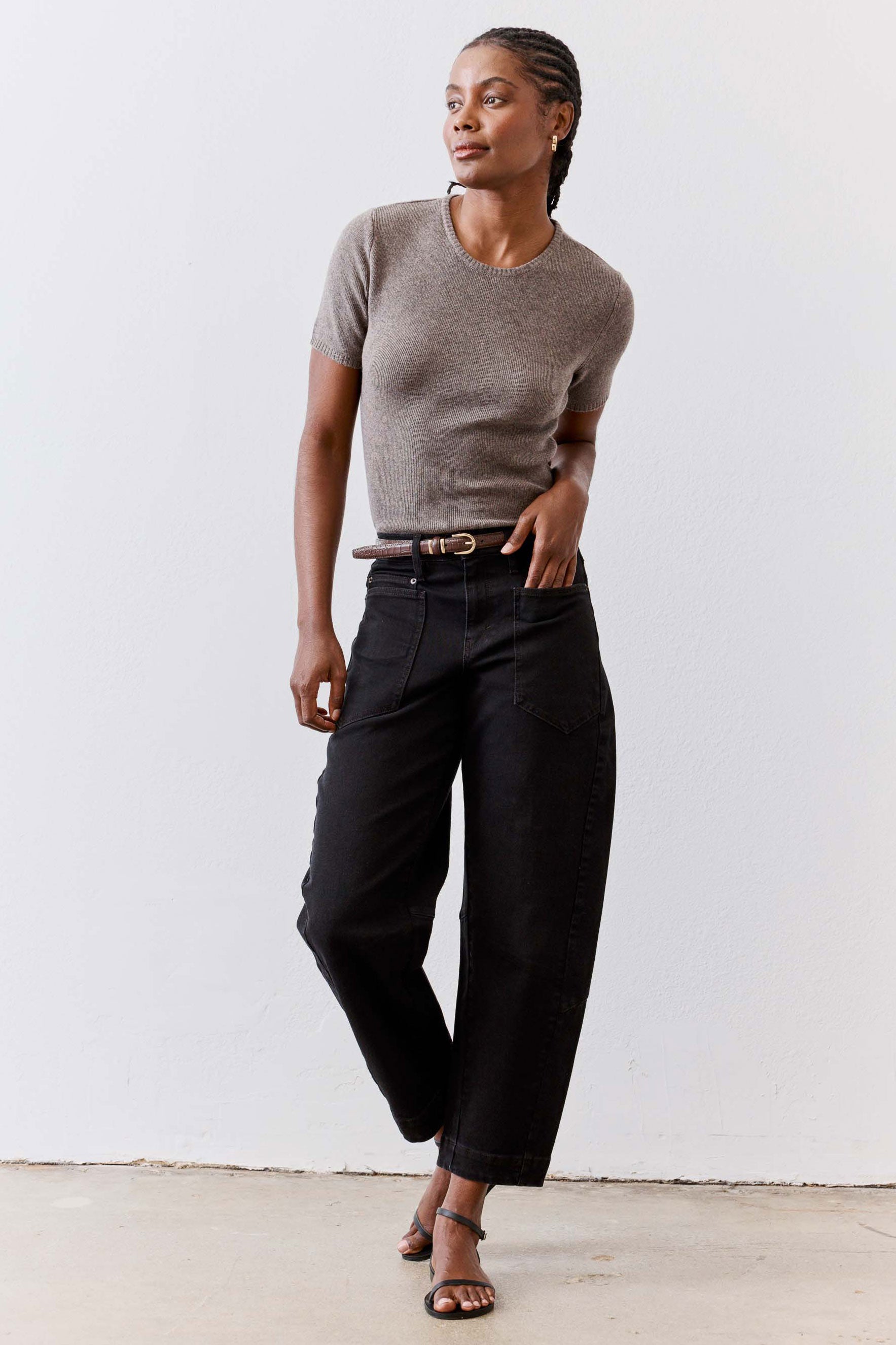 The Short Sleeve Sweater Top | Mink – Ruti