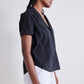 Shoulder Box Pleat Light Poplin Blouse