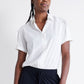 Shoulder Box Pleat Light Poplin Blouse