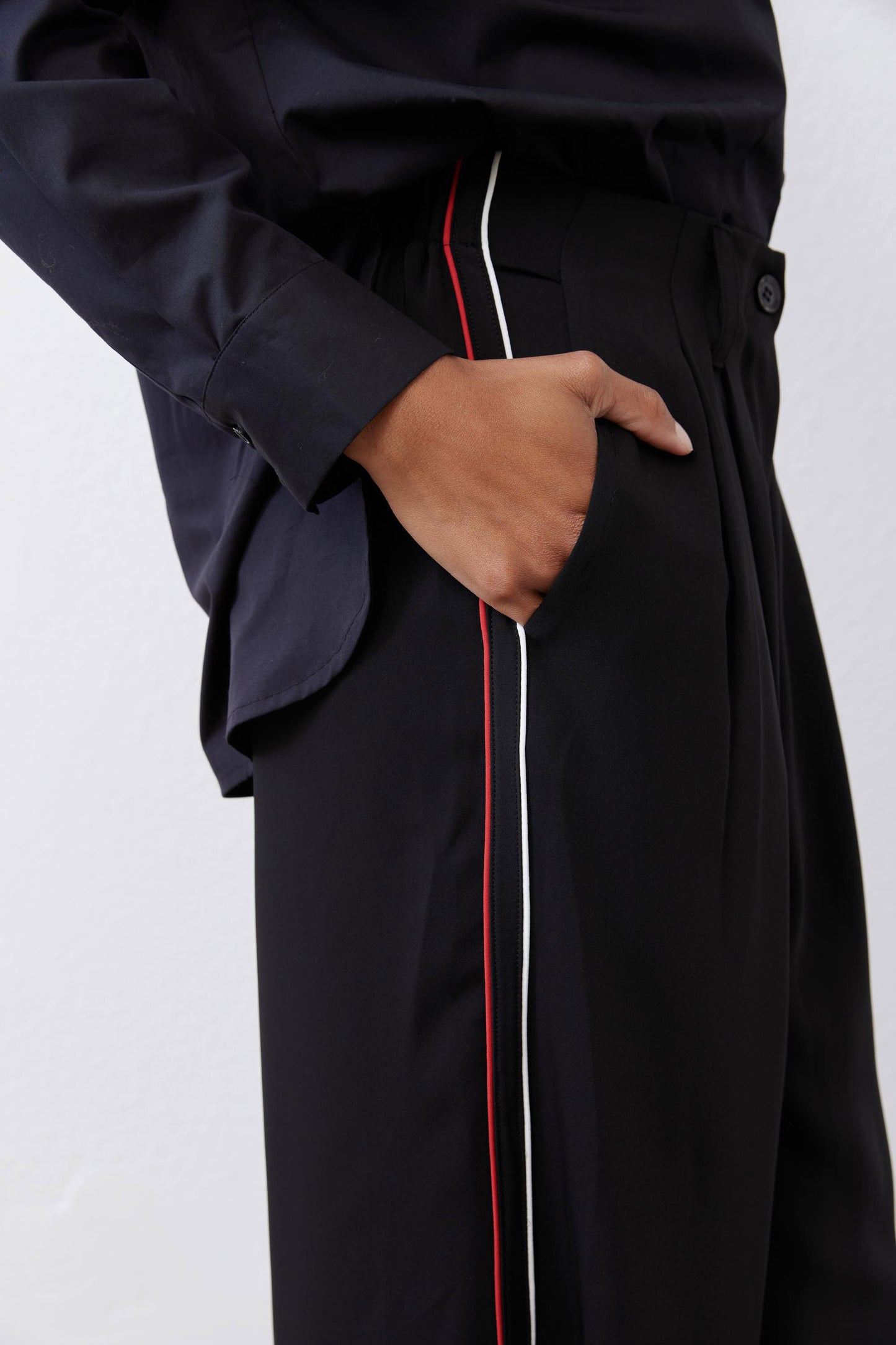 Side Stripe Wide Leg Trouser