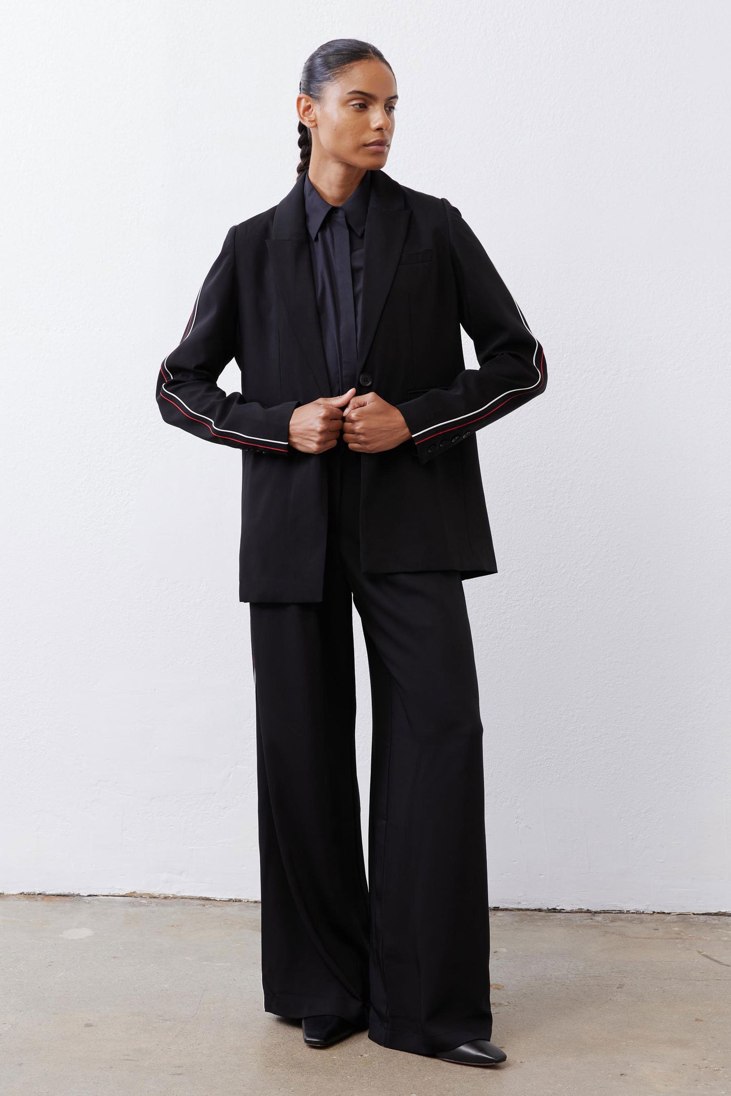 Side Stripe Wide Leg Trouser