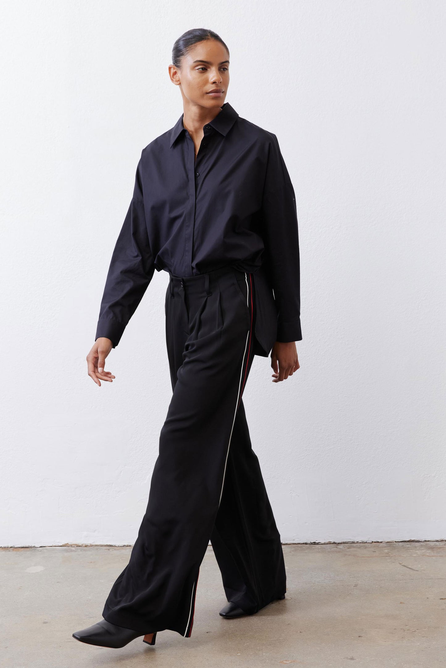Side Stripe Wide Leg Trouser