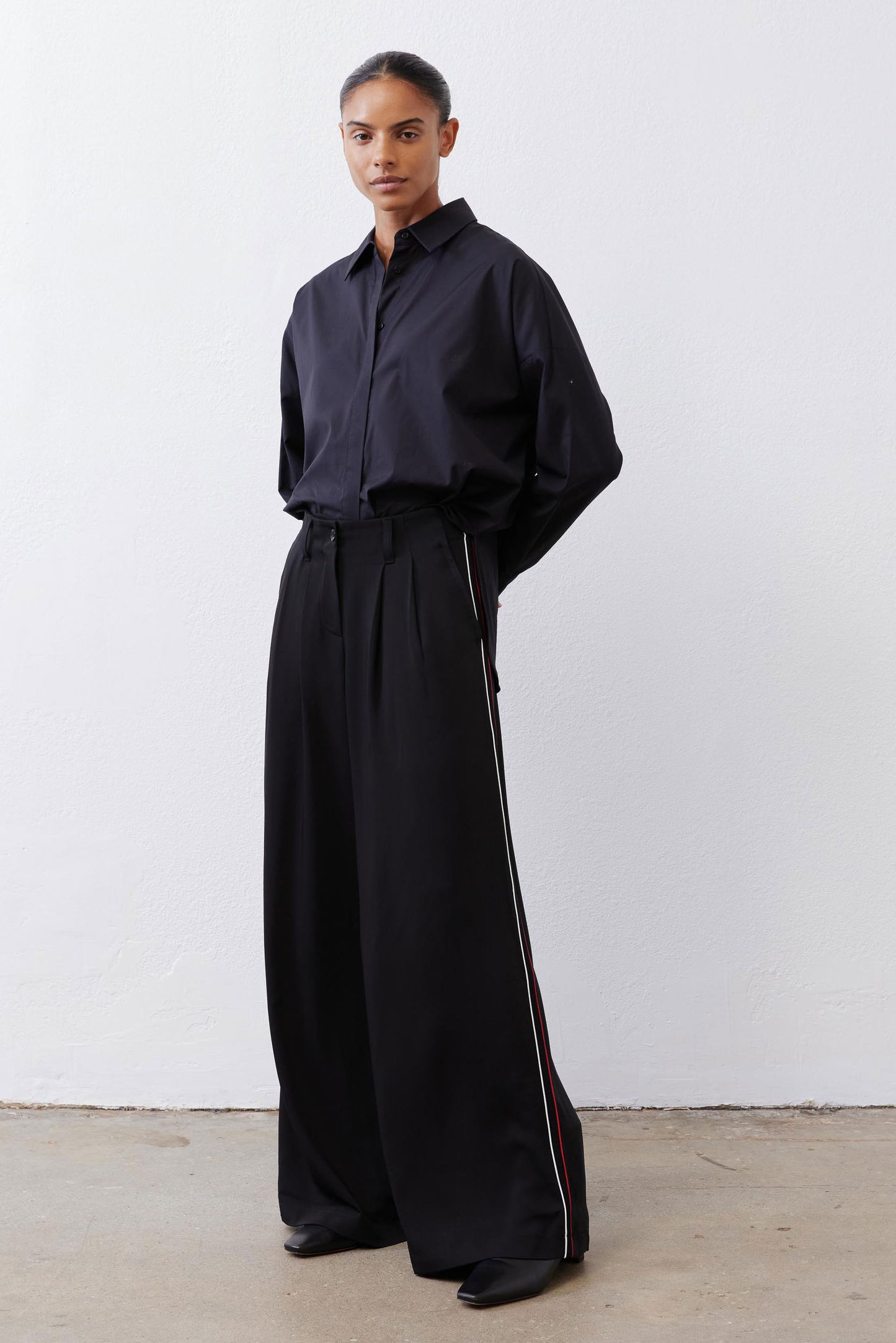 Side Stripe Wide Leg Trouser