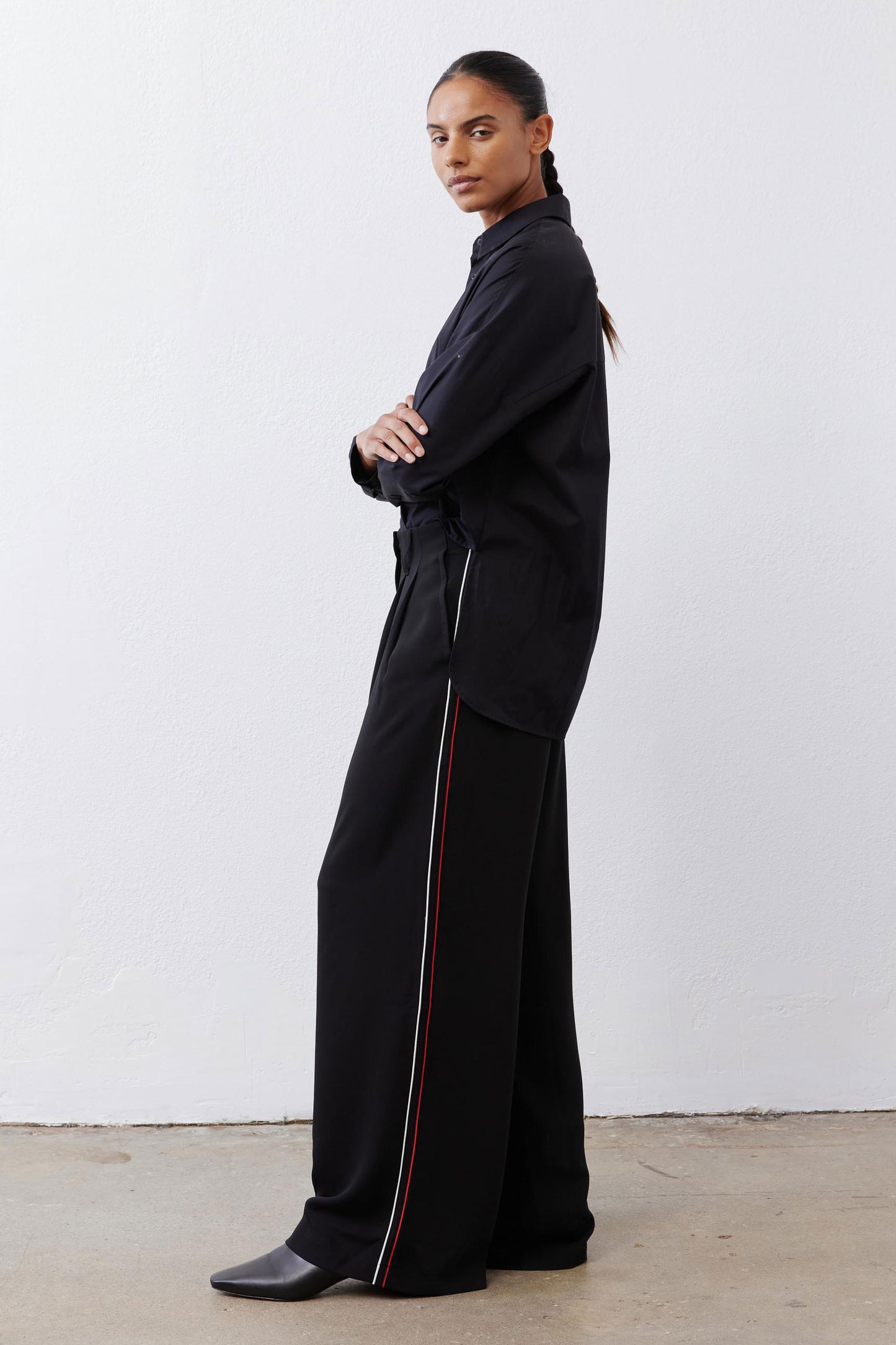 Side Stripe Wide Leg Trouser