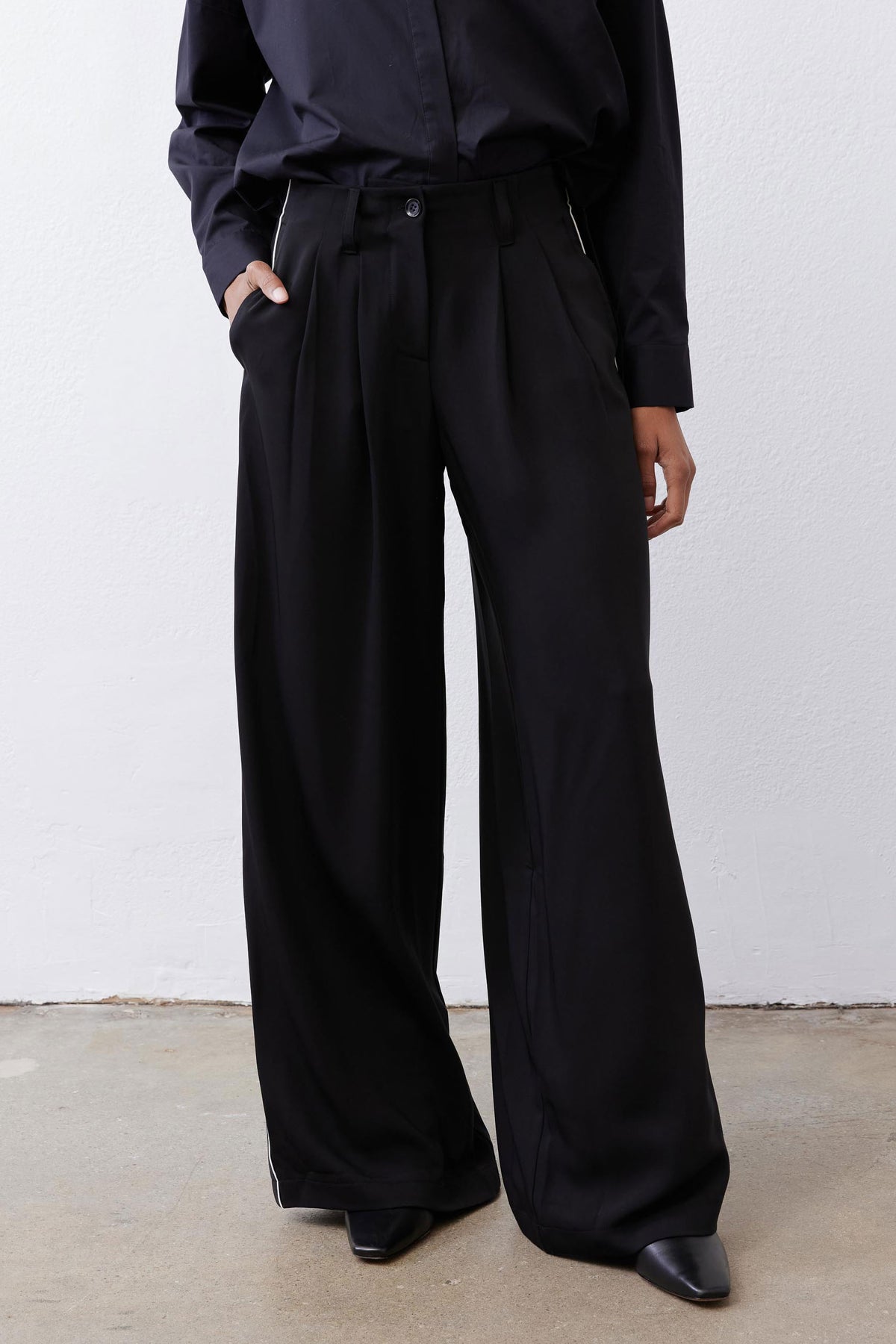 Side Stripe Wide Leg Trouser