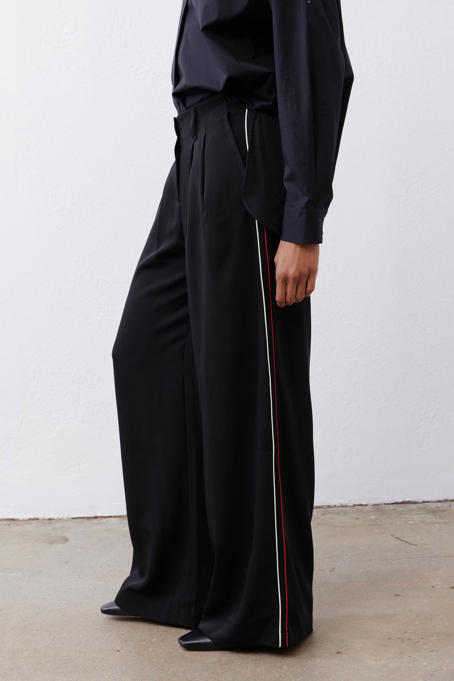 Side Stripe Wide Leg Trouser