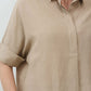 Silky Linen Oversized Pullover Blouse