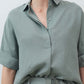 Silk Linen Oversized Pullover Blouse