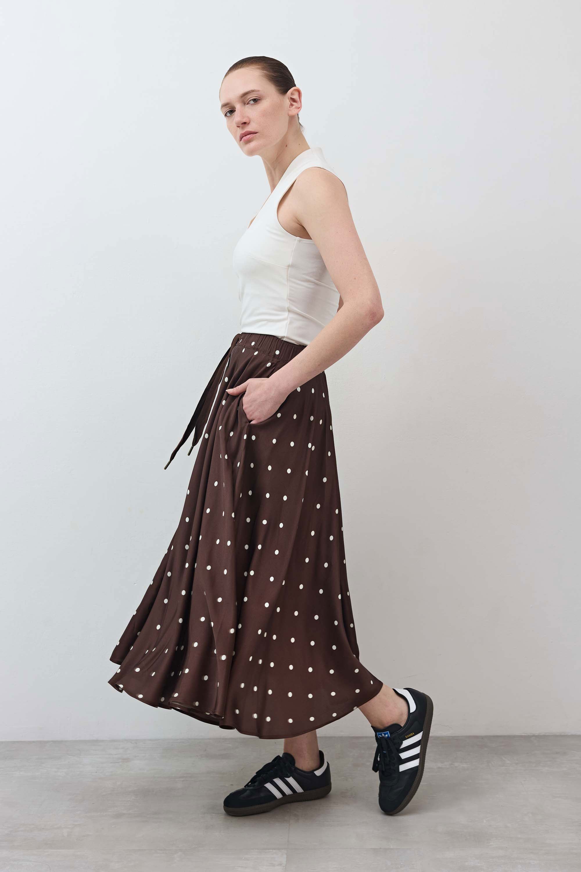 Silky Pull On Maxi Skirt