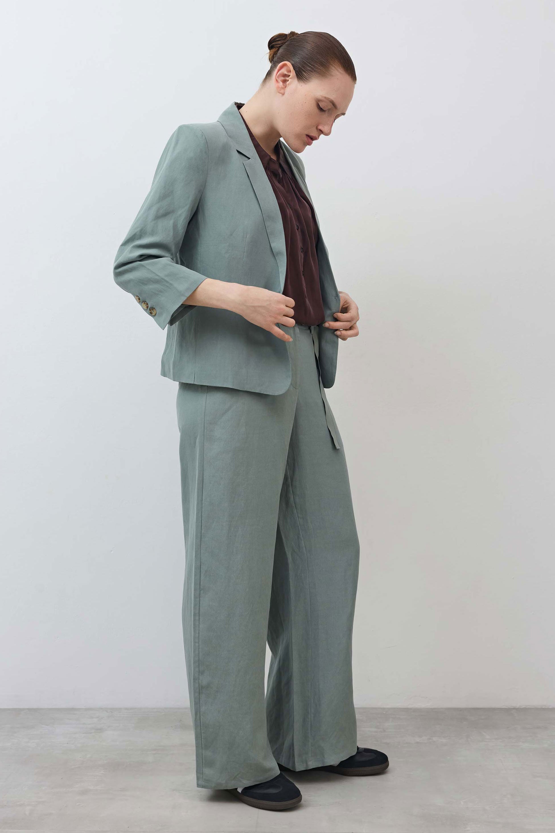 Silk Linen Shrunken Blazer