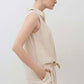 Sleeveless Tie Front Button Down