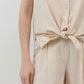 Sleeveless Tie Front Button Down