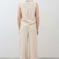 Sleeveless Tie Front Button Down