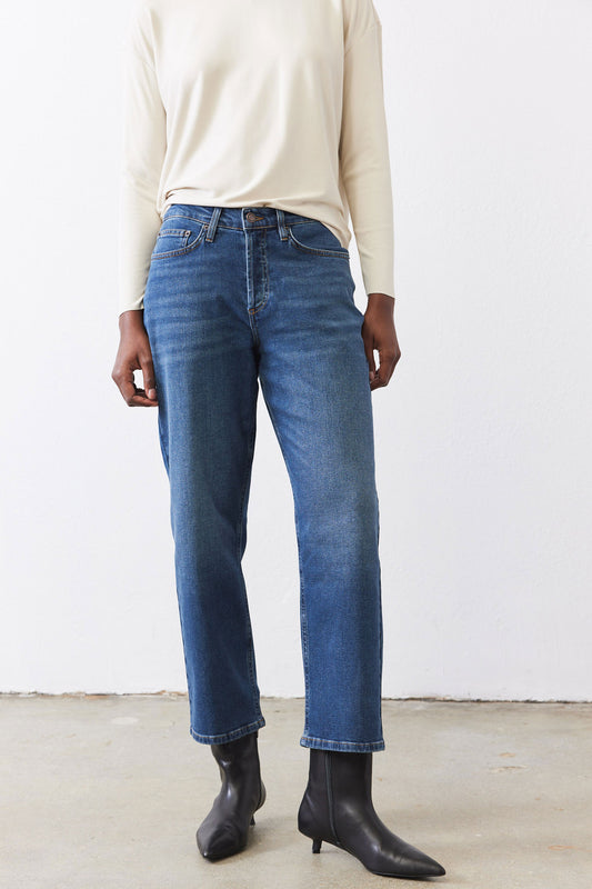 The Crop Mid-Rise Straight Jeans