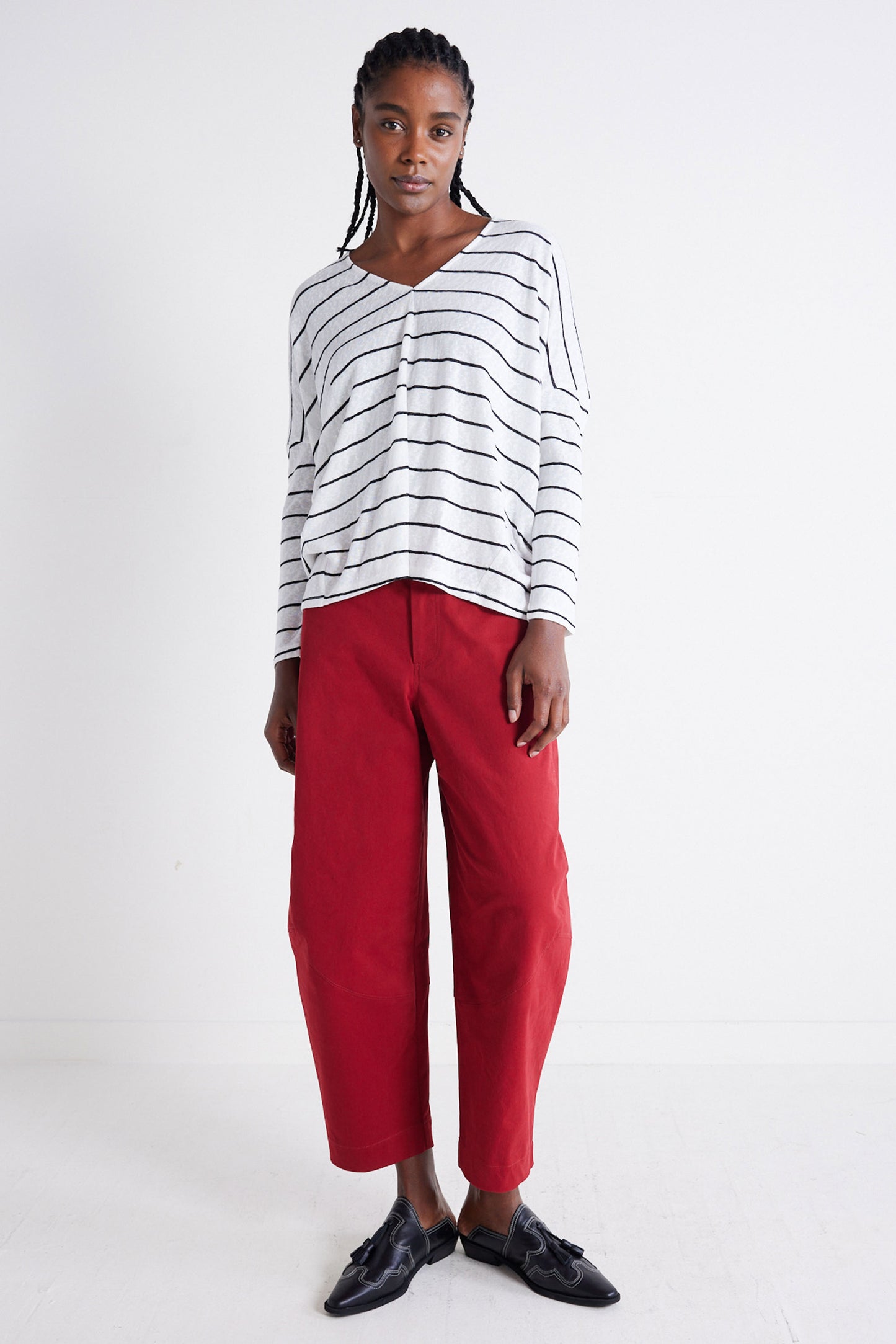 The Striped Dolman Long Sleeve Top