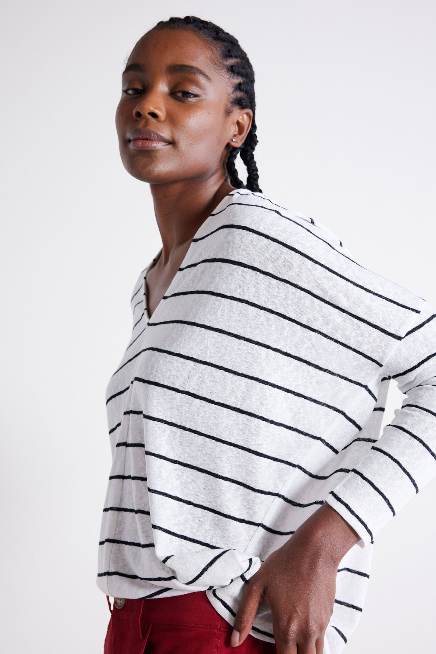 The Striped Dolman Long Sleeve Top