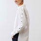 Studded Sleeve Button Down Blouse