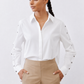 Studded Sleeve Button Down Blouse