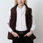 Long Vegan Suede Cargo Vest