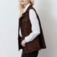 Long Vegan Suede Cargo Vest